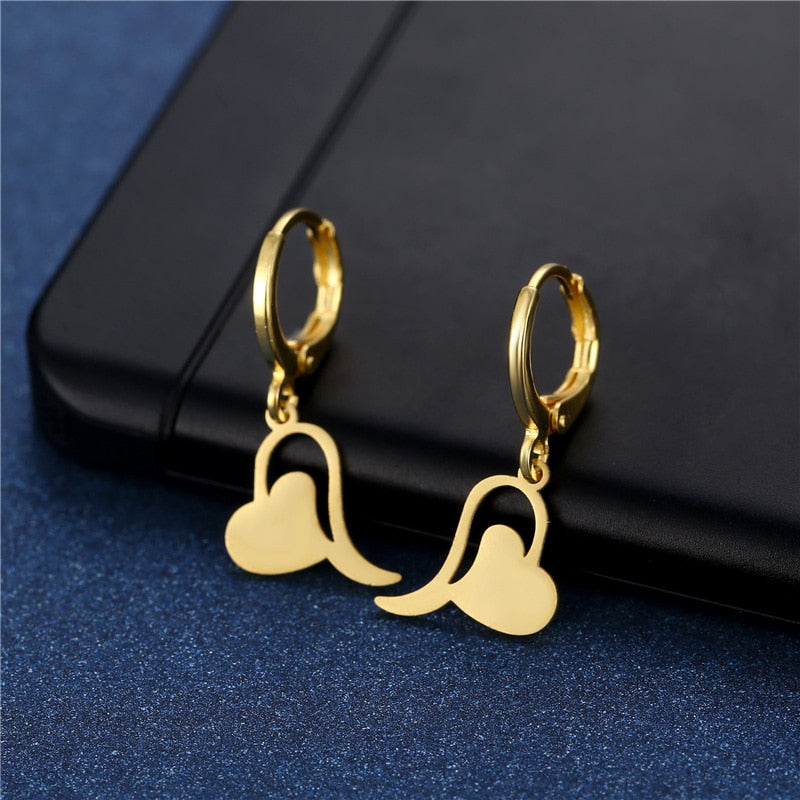 Mini Heart Pendant Drop Earrings Women Gifts Earring Cute Girls Eardrop Jewelry