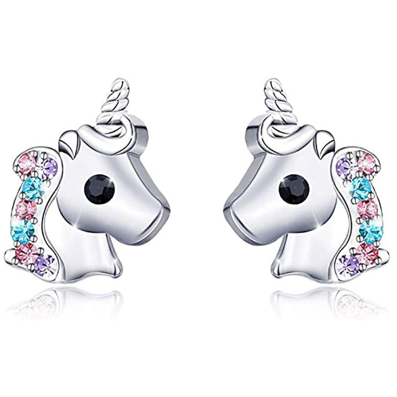 18 Styles Cute Unicorn Cartoon Fashion Stud Earrings Women Girl Earrings Jewelry