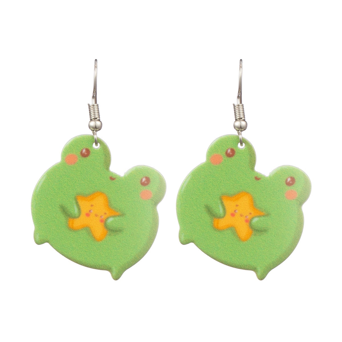 Creative Acrylic Frog Dangle Earrings Charms Jewelry Fashion Creative Earrings