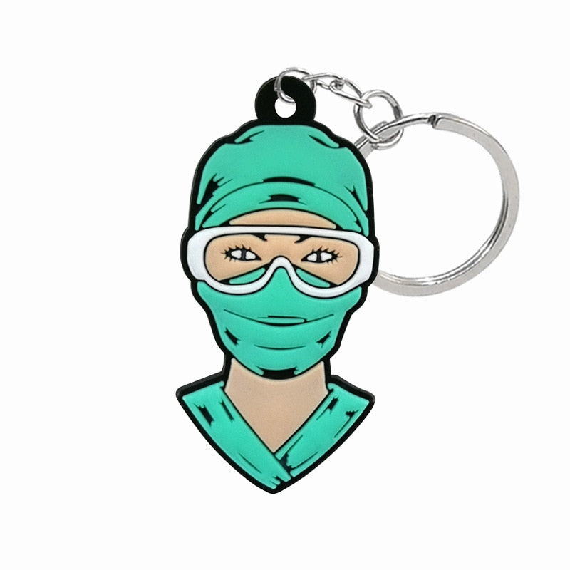 13 Styles PVC Cute Medicine Key Chain Lovely Gift for Medical Worker Key Ring