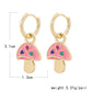 Yellow Mushroom Drop Earrings Cartoon Art Women Party Jewelry Ear Fashion