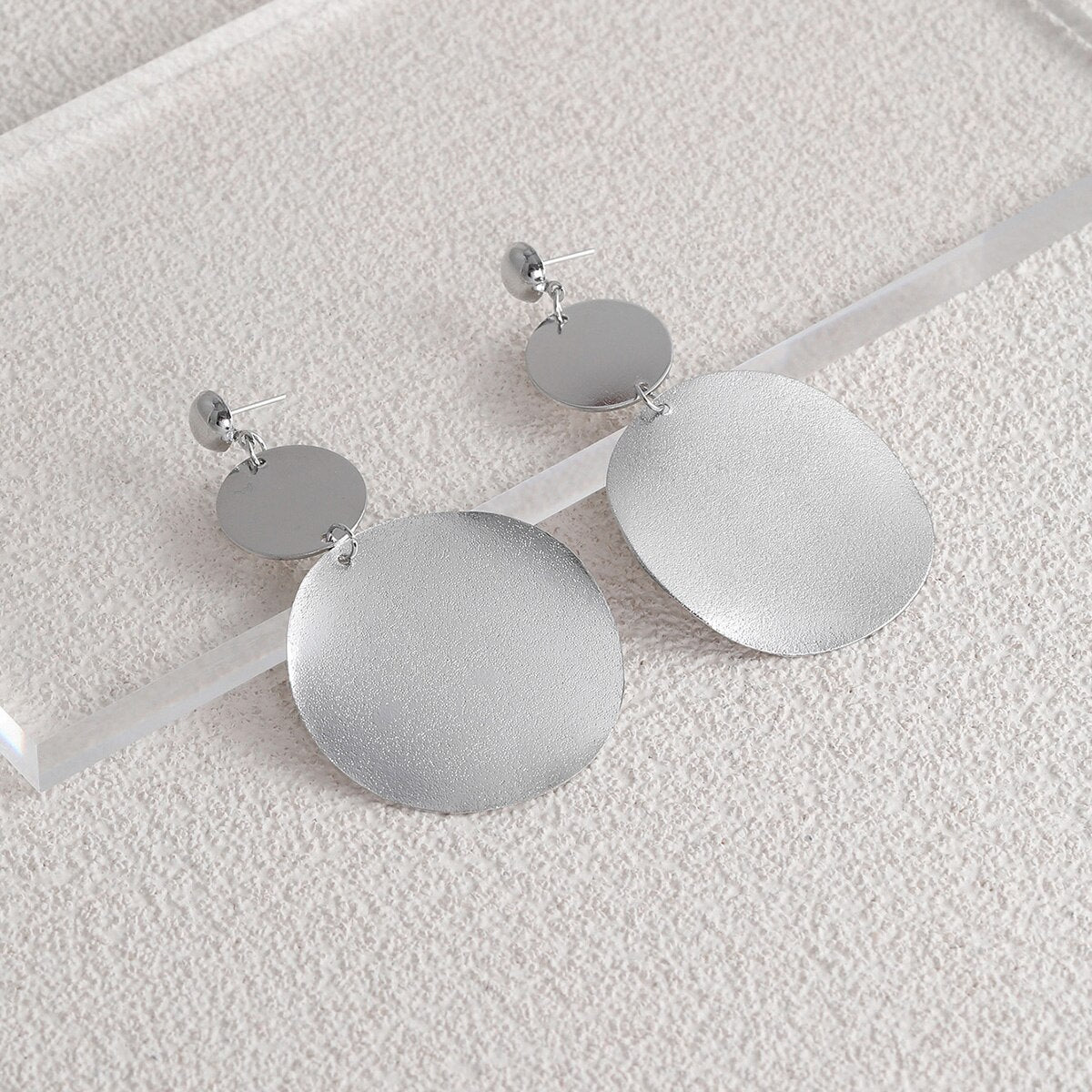 Metal Discs Dangle Earrings for Fashion Stylish Jewelry Drop Earrings