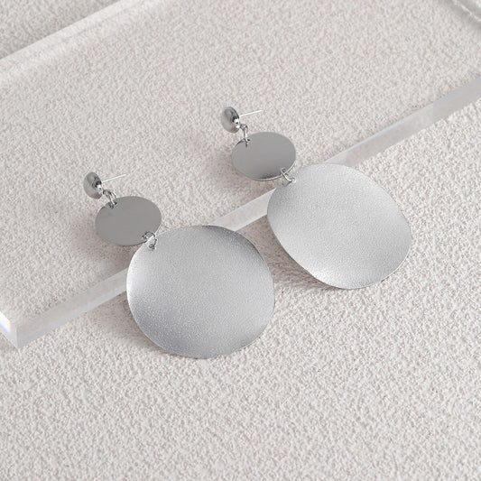 Metal Discs Dangle Earrings for Fashion Stylish Jewelry Drop Earrings