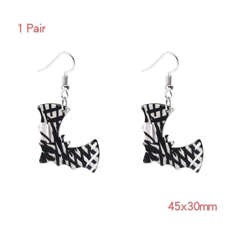 Ghost Pumpkin Skeleton Bat Acrylic Dangle Earring For Women Girl Fashion Modern