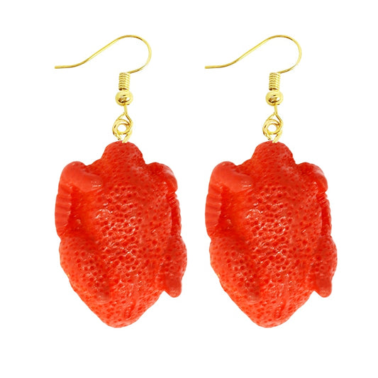 Chicken Funny Cute Resin Food Drop Earrings Women Creativity Jewelry Cute