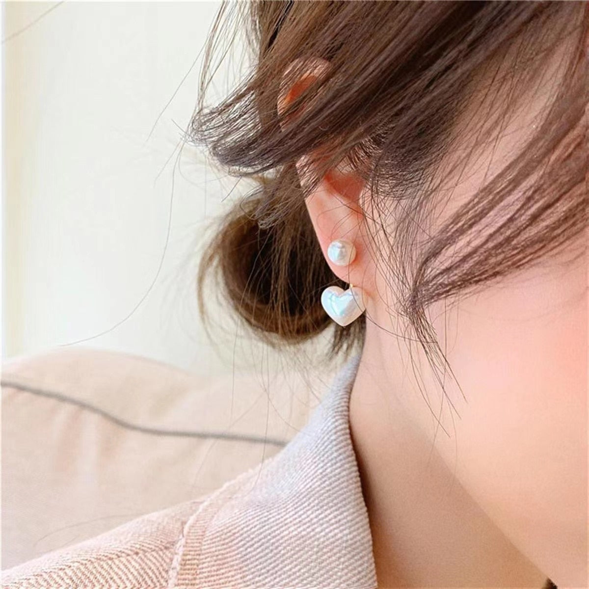 22 Styles Heart Pearl Flower Stud Earring Fashion Women Girls Vintage Cute