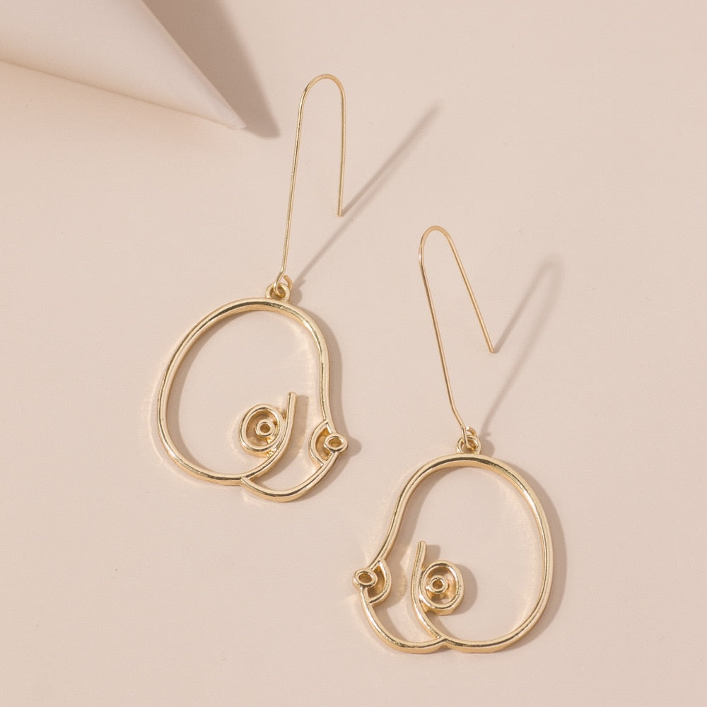 Retro Abstract Shape Drop Earrings Women Travel Fashion Cartoon Earrings