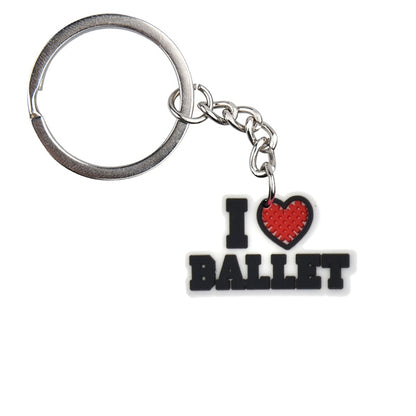 I Love Ballet Keychain Party Gift Cute Keyring Cartoon DIY Jewelry Souvenir