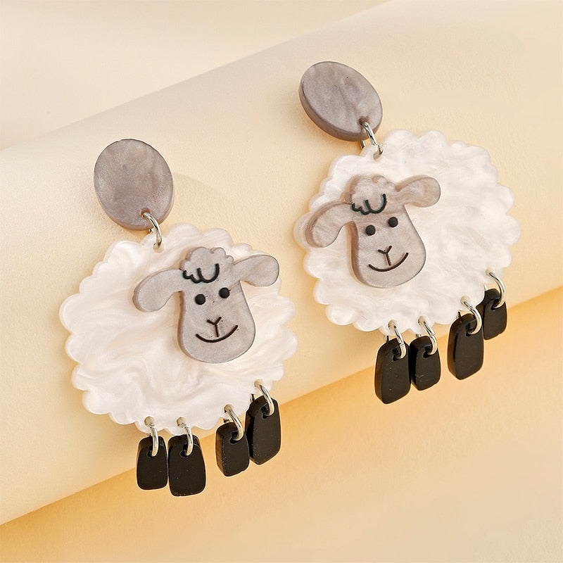 Cute Sheep Drop Earrings Women Travel Fashion Cartoon Earrings Creative Jewelry