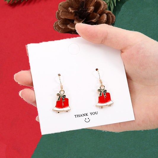Christmas Double Bells Drop Earrings Women Gifts Earring Cute Girls Eardrop