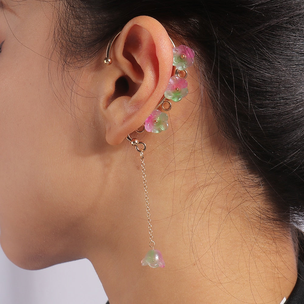 1Pc Pink Green Ear Wrap Earring Trendy Women Fashion Earrings Jewelry Gift