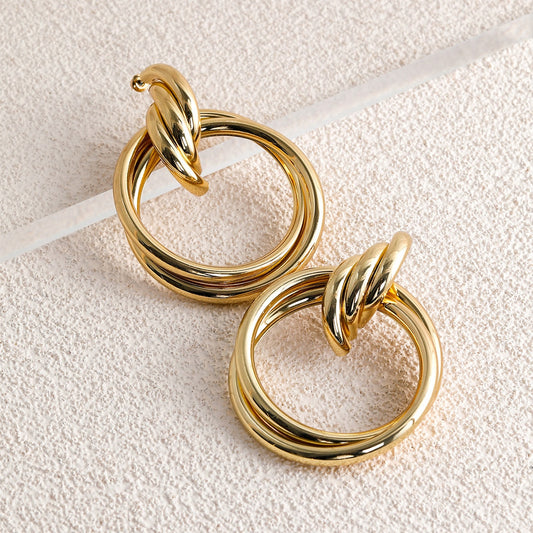 Twisted Circles Drop Earrings for Fashion Stylish Jewelry Drop Earrings