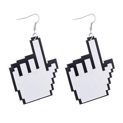 Pointed Finger Acrylic Drop Earrings Women Travel Fashion Cartoon Earrings
