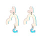 Holographic Acrylic Open Heart Dangle Earrings Women Travel Fashion Cartoon