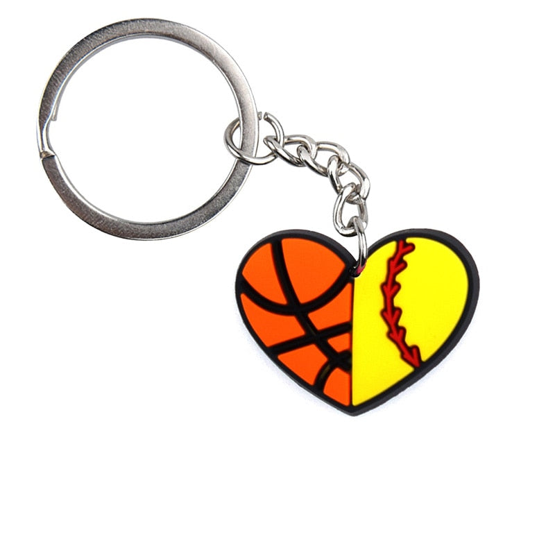 12 Styles PVC Sports Team Basketball Sportsman's Gift Keychain Car Keyring