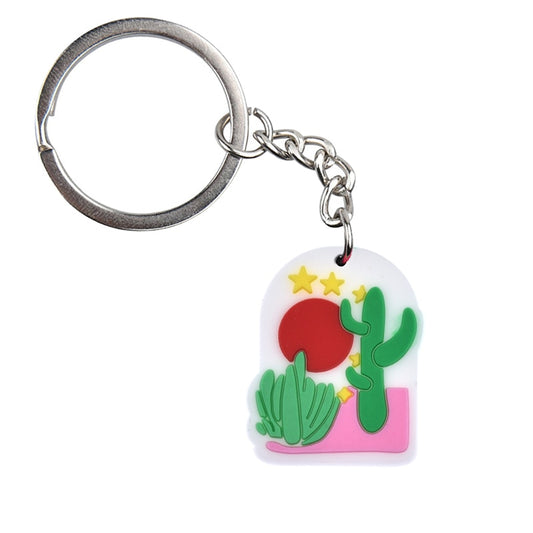 Cactus Desert Keychain Key Ring Alloy Key Chains For Women Men Handbag