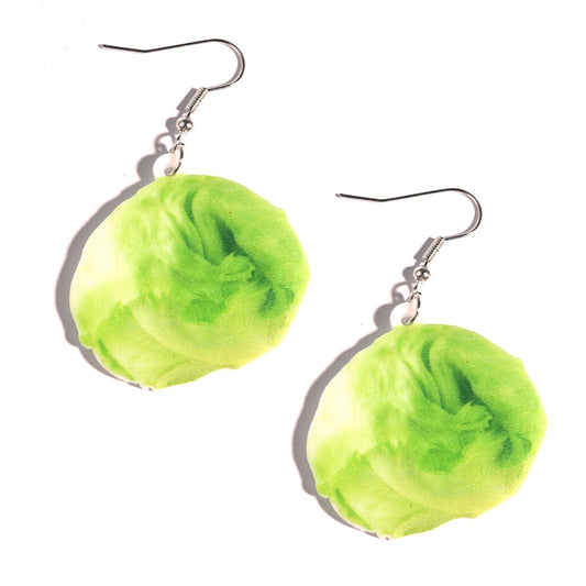 Iceberg Lettuce Drop Earrings Women Creativity Jewelry Cute Earring Girls Gift