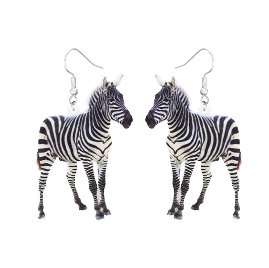 Zebra Design Drop Earrings Women Fashion Creative Art Cute Stylish Jewelry