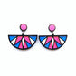 Pink Blue Half Circle Drop Earrings Women Travel Fashion Cartoon Earrings