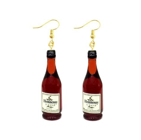 Liquor Bottle Funny Design Dangle Drop Earrings Women Fashion Creative Art