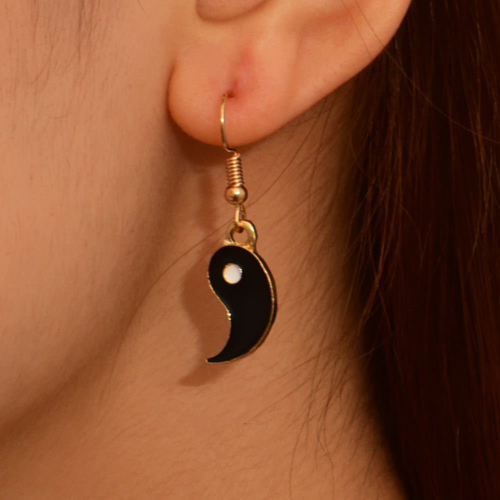 Yin Yang Together Drop Earrings Hip Hop Women Party Gift Jewelry Ear Fashion