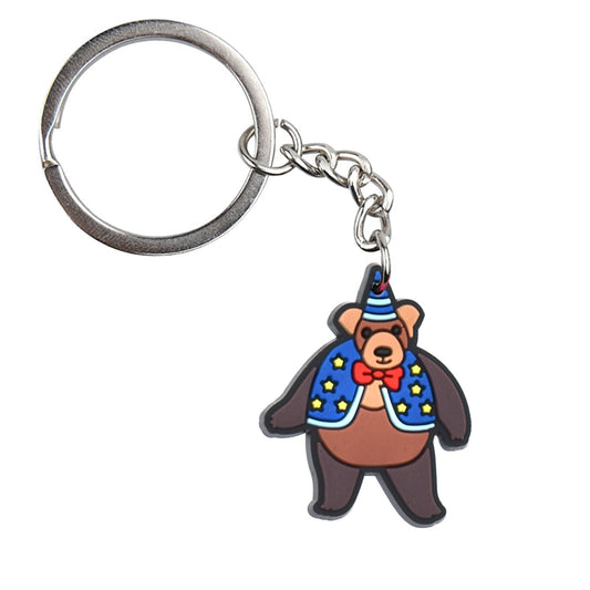 Cute Bear Circus Show Keyring Cartoon Keychains Souvenir Jewelry Bag Pendant