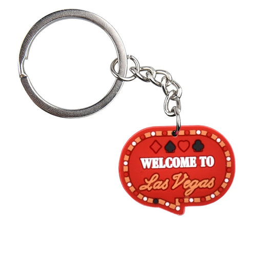 11 Styles Las Vegas Poker Casino Soft PVC Key Ring Keychain Pendant Retro Lucky