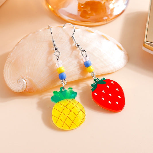 Strawberry Pineapple Drop Earrings Women Creativity Jewelry Cute Earring Girls