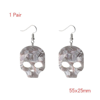 Ghost Pumpkin Skeleton Bat Acrylic Dangle Earring For Women Girl Fashion Modern