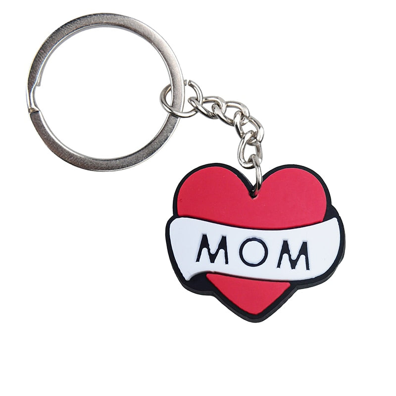 Mom Heart Keychain Gift for Mom Car Keyring Cartoon Creative Pendant Souvenir