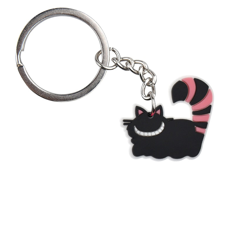 16 Styles Cartoon Pink Castle Cat Hat Funny Keychain Gift Cute Charms Keyring