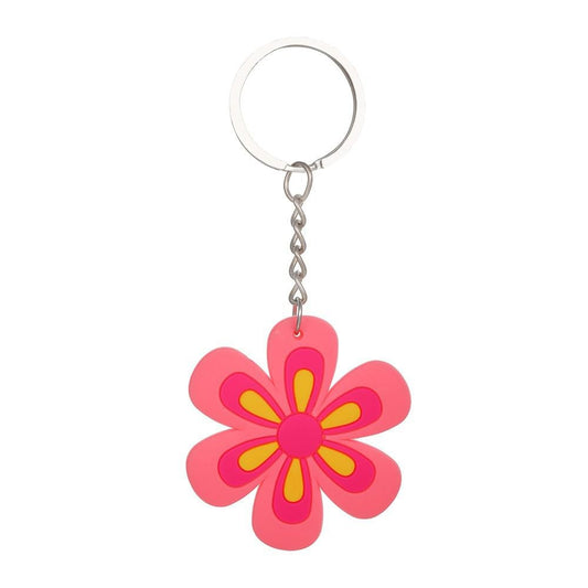 Pink Flower Design Keychain Party Gift Cute Keyring Cartoon DIY Jewelry Souvenir