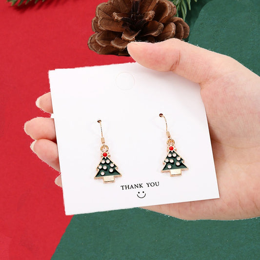 Christmas Tree Geometric Drop Earrings Women Gifts Earring Cute Girls Eardrop