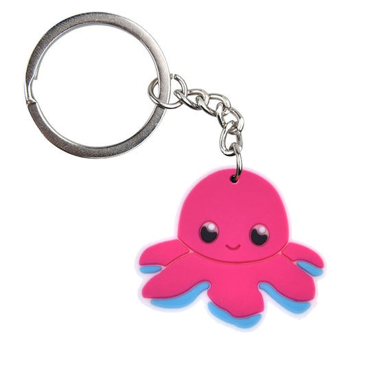 Pink Octopus PVC Pink Keychain Keyring Cute Key Chain Keychains Bag Car Hanging