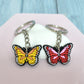 8 Styles PVC Colorful Cartoon Butterfly Keyring Cute Creative Fashion Keychains
