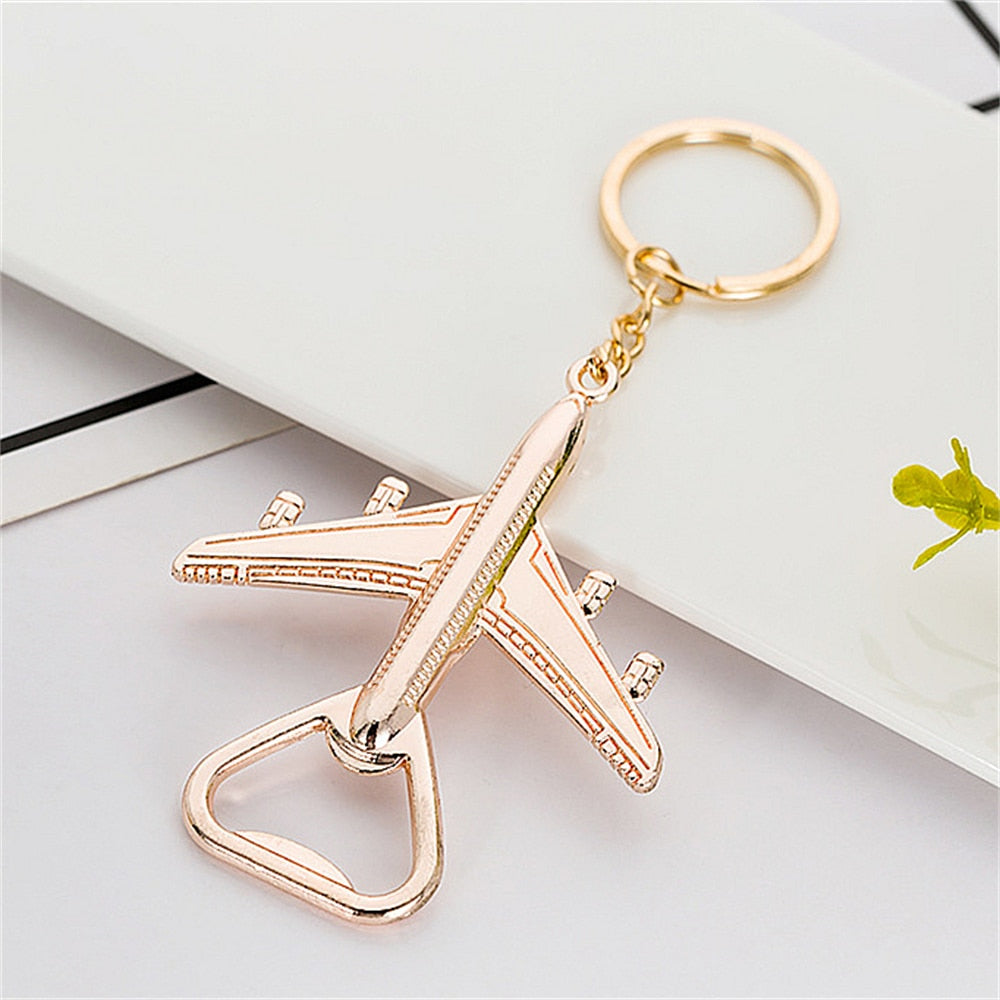 1pcs Stainless Steel Aircraft Keychain Beer Bottle Opener Keyring Mens Classic