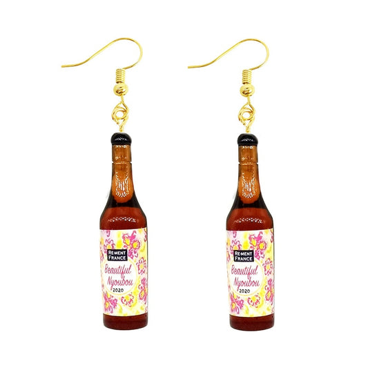 Bottle Funny Design Dangle Drop Earrings Women Fashion Creative Art Cute Stylish