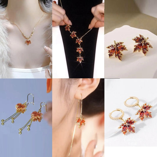 6 Styles Maple Leaf Tassel Earrings Women Party Wedding Jewelry Dangle Gifts