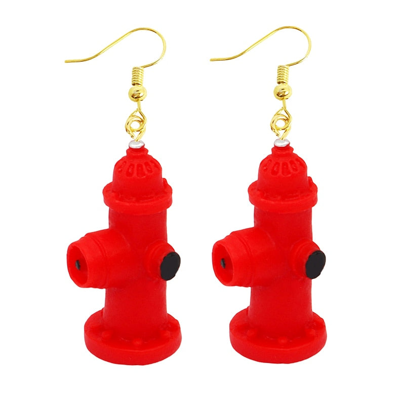 Creative Funny Design Water Hydrant Drop Earrings Women Creativity Jewelry Cute