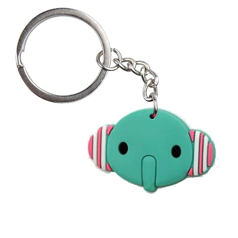 Green Elephant Cute Animals Cartoon Keychain Lovely Shape Key Holder fit women