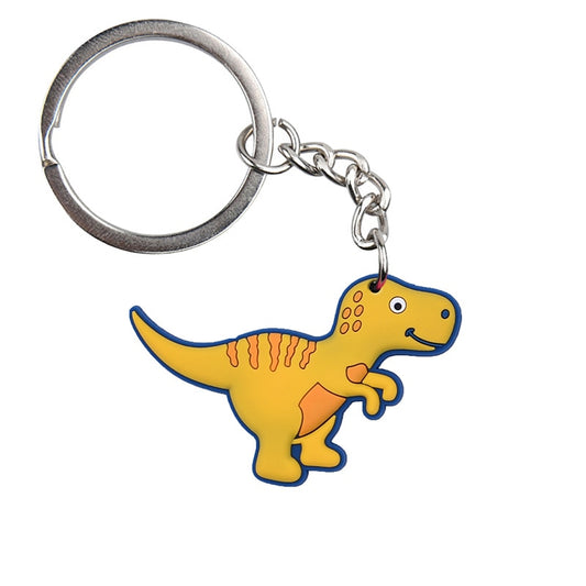 Mustard Yellow Baby Dinosaur Keyring Cartoon Keychains Souvenir Jewelry Bag