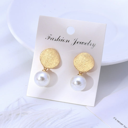 1pair Faux Pearl Bead Drop Earrings Trendy Women Fashion Earrings Jewelry Gift