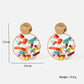 Boho Colorful Beaded Round Drop Earrings Women Fashion Creative Art Cute Stylish