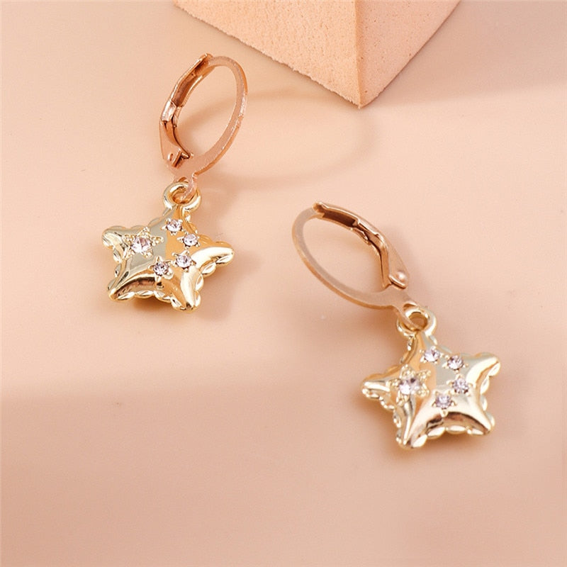 3D Star Pendant Drop Earrings Women Gifts Earring Cute Girls Eardrop Jewelry