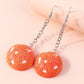 Orange Half Ball Dangle Earrings Women Charms Earring Fashion Creative Jewelry