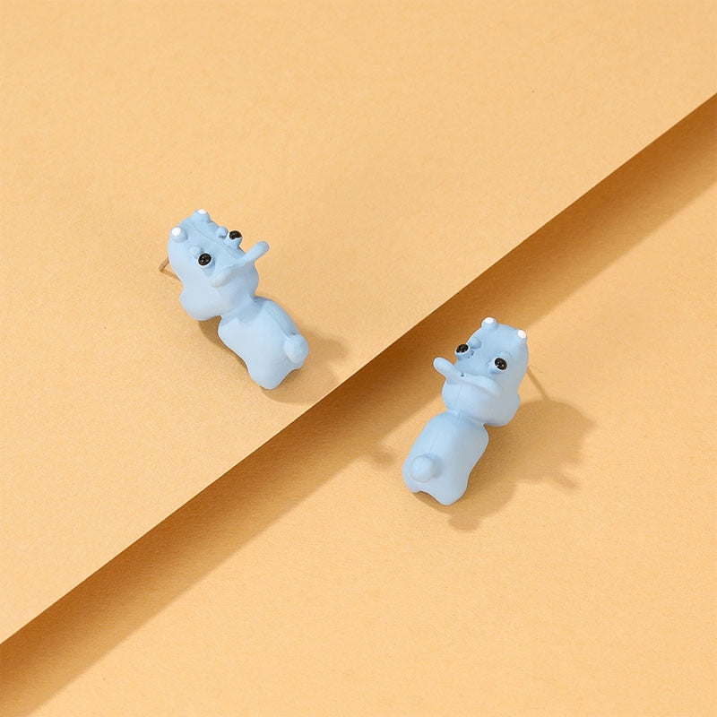 Cartoon Hippo Fashion Ear Studs Earrings Jewelry Women Earrings Accessories Gift