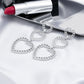 Three Hearts Chain Pattern Drop Earrings Women Girl Fashion Trendy Jewelry