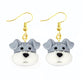 Grey Dog Dangle Earrings Women Gifts Earring Cute Girls Eardrop Jewelry