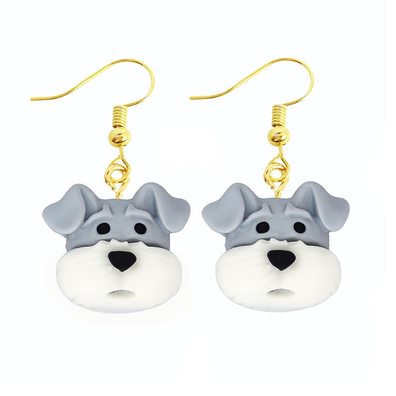 Grey Dog Dangle Earrings Women Gifts Earring Cute Girls Eardrop Jewelry
