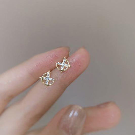 Shining Star Stud Earrings Woman Elegant Earring Fashion Modern Jewelry Gift